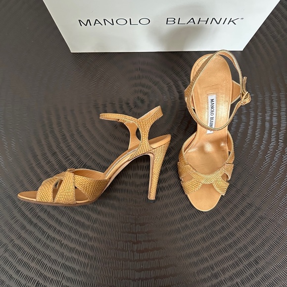 Manolo Blahnik Shoes - Closet Cleanup! Manolo Blahnik Gold 'Oro' Pumps in Box, Size 36